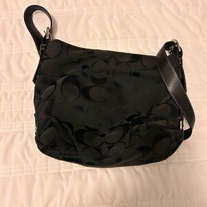 Vintage Coach Black Signature Shoulder Bag